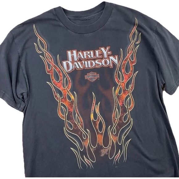 Vintage V Flame 1999 Harley Davidson T-ShirtGrail Stubbs NASA Texas Oil Rigs L